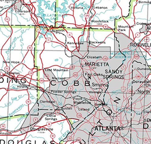 2001 Cobb County map