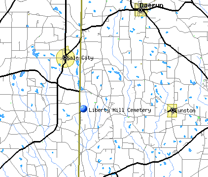 Location map of Liberty Hill Cemetery