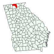 Georgia Map showing location of Fannin County