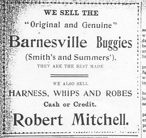 Advertisement for Barnesville buggy sales, 1907