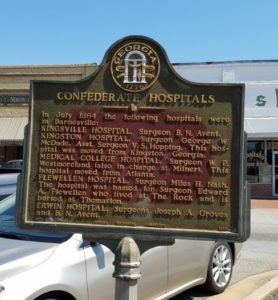 Historic marker for the five Confederate Hospitals in Barnesville
