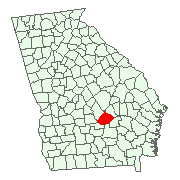 Map showing Telfair's location