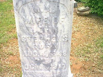 Tombstone of Merzie Ann Byers Stephens