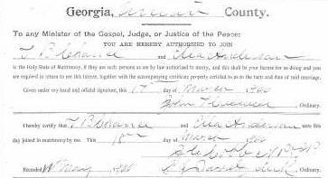 Marriage Certificate of T. B. Chance and Ella Anderson