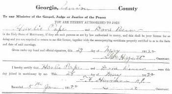 Marriage Certificate of Harlie Cape and Doris Beaver