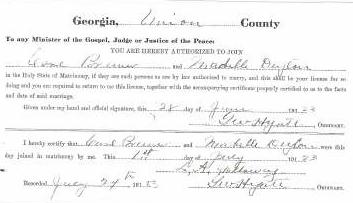 Marriage Certificate of Carl Brown and Mabelle Deyton