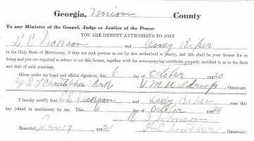 Marriage Certificate of L. L. Jackson and Dovey Baker