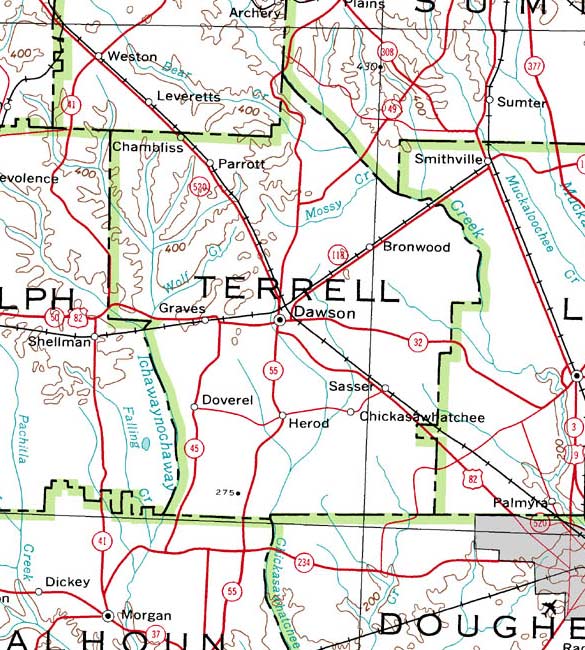 Terrell County Map